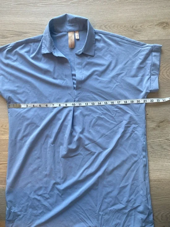 Indyeva Blue Collared Shift Dress Medium | Travel Casual Athleisure - Picture 10 of 11